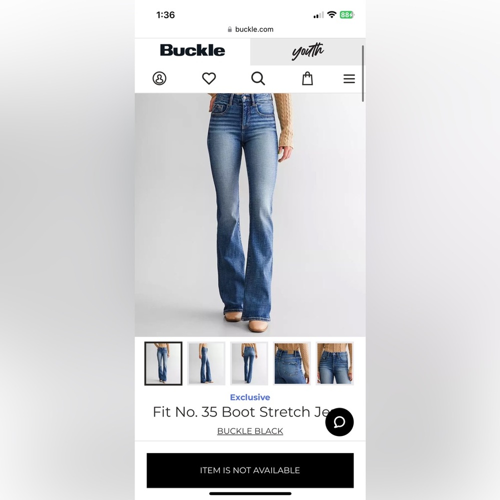 Buckle Black Fit No.35 Boot Stretch Jean